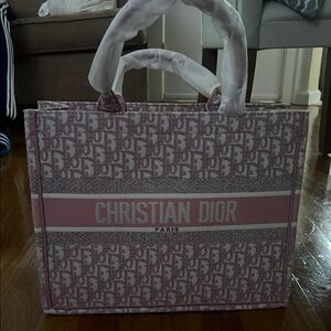 Dior Pink Oblique Tote Bag with Signature Monogram
